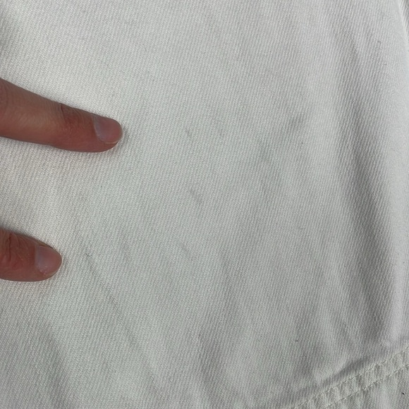 New Paige Pleated Leenah Pearl Chain Jeans White French Ivory Sz 28 - Picture 11 of 16